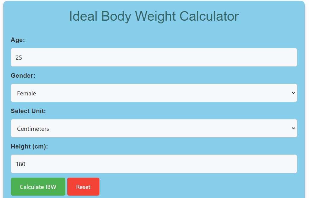 Ideal Body Weight Calculator